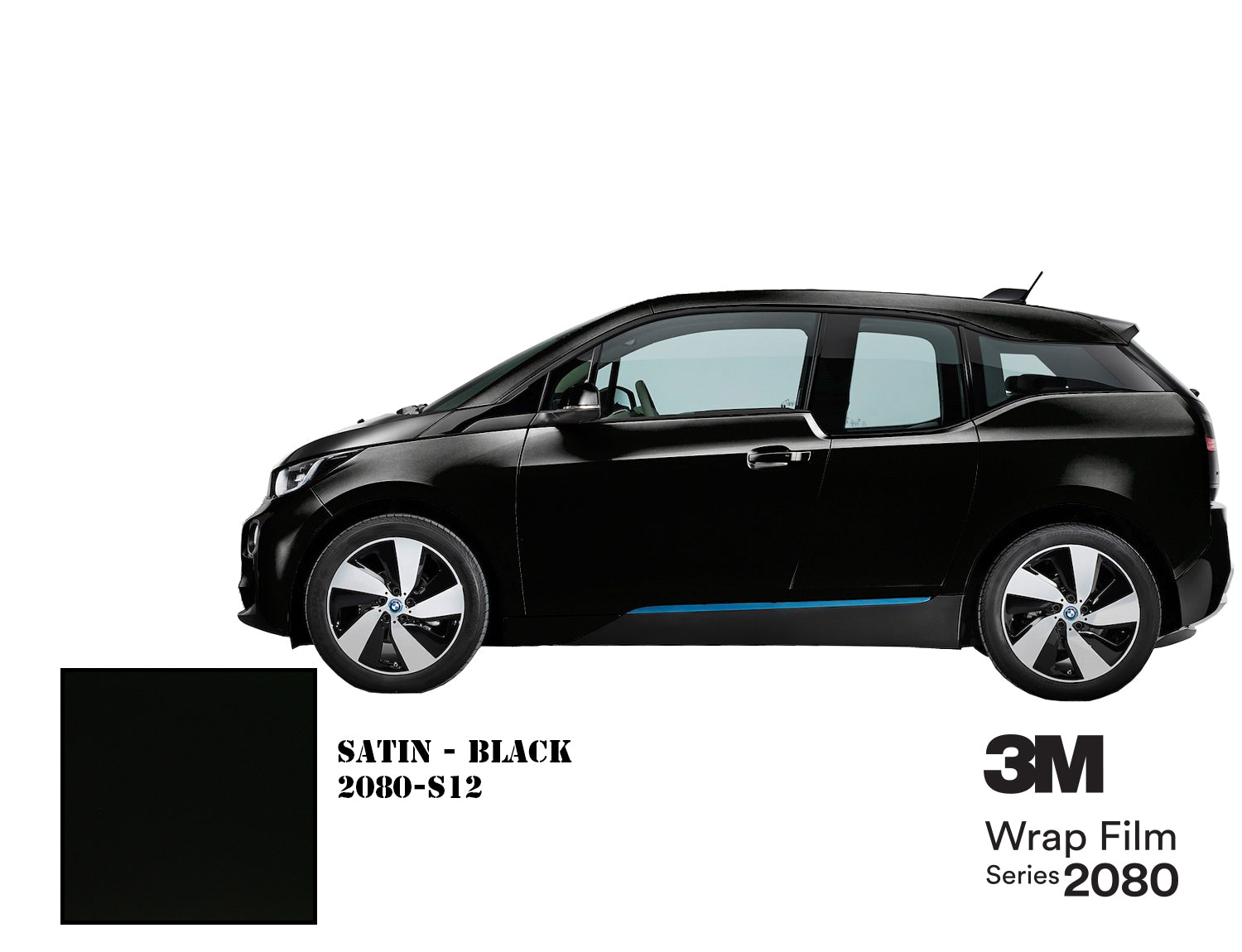 3M Wrap Film Series 2080 - Satin Black