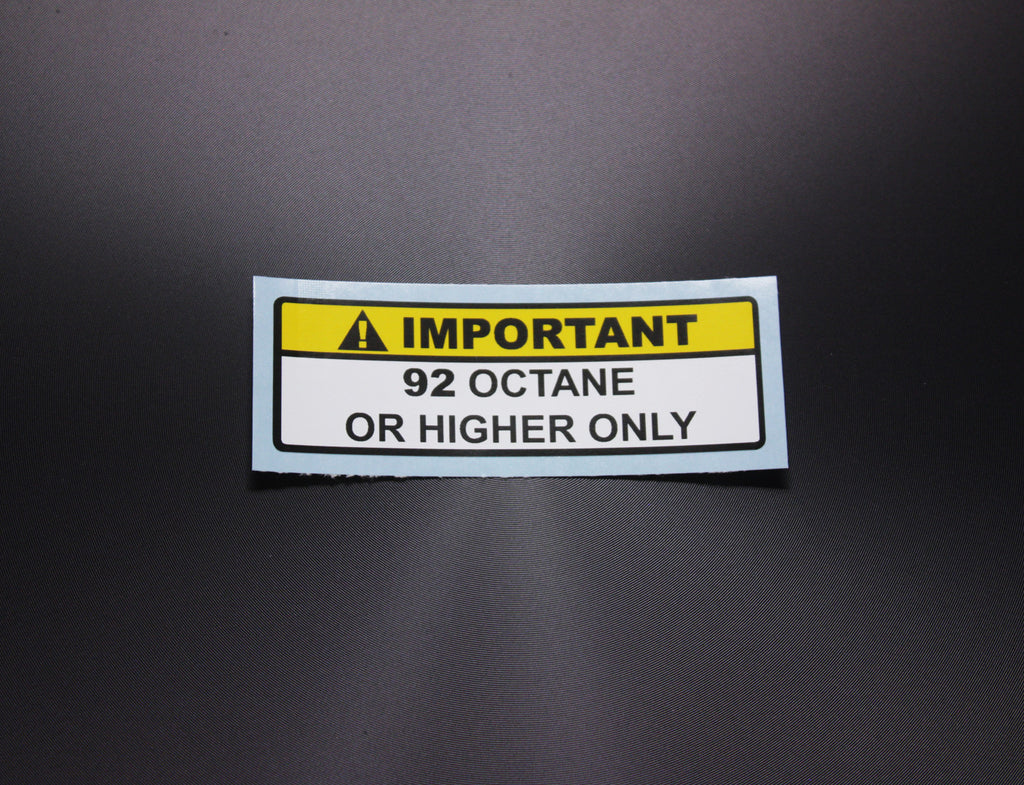 Car Decal / Sticker - 92 Octane Fuel Warning Sticker - Hachi Auto