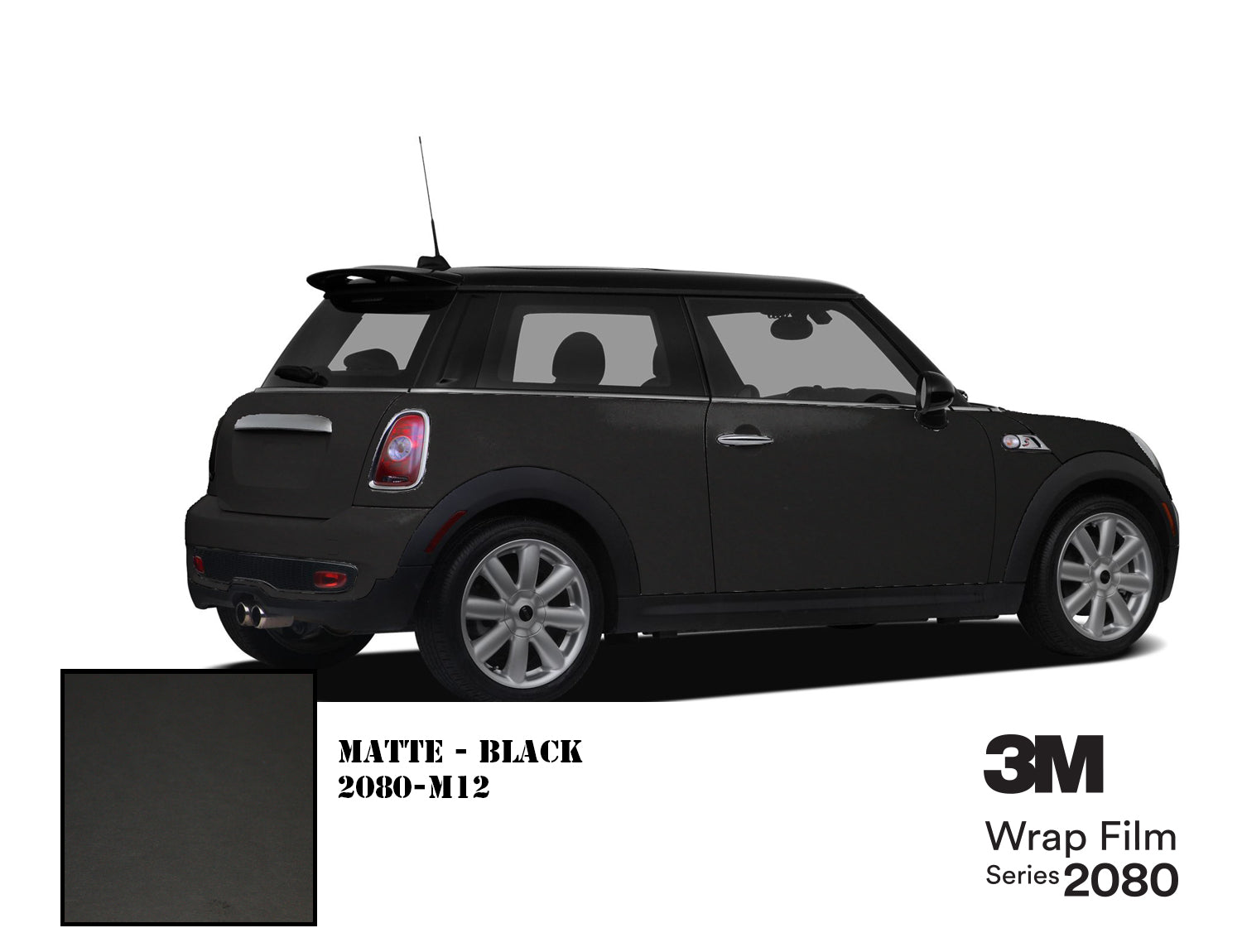 Matte Black (M12), 3M Vinyl Wrap Film Series 2080