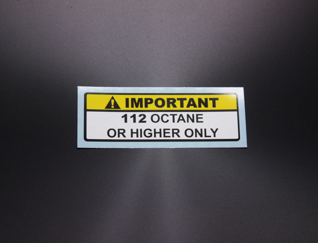 Car Decal / Sticker - 112 Octane Fuel Warning Sticker - Hachi Auto