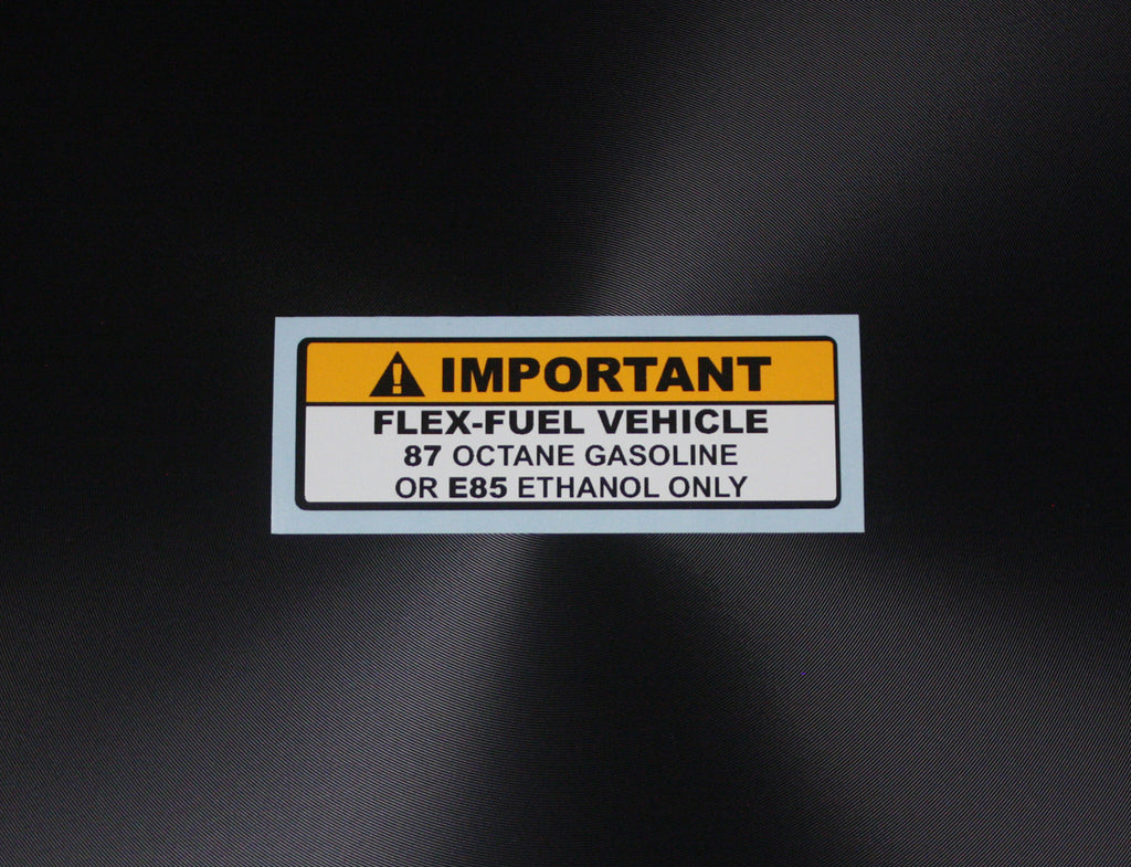 Car Decal / Sticker - 87 Octane or E85 Ethanol Only Flex Fuel Warning Sticker - Hachi Auto