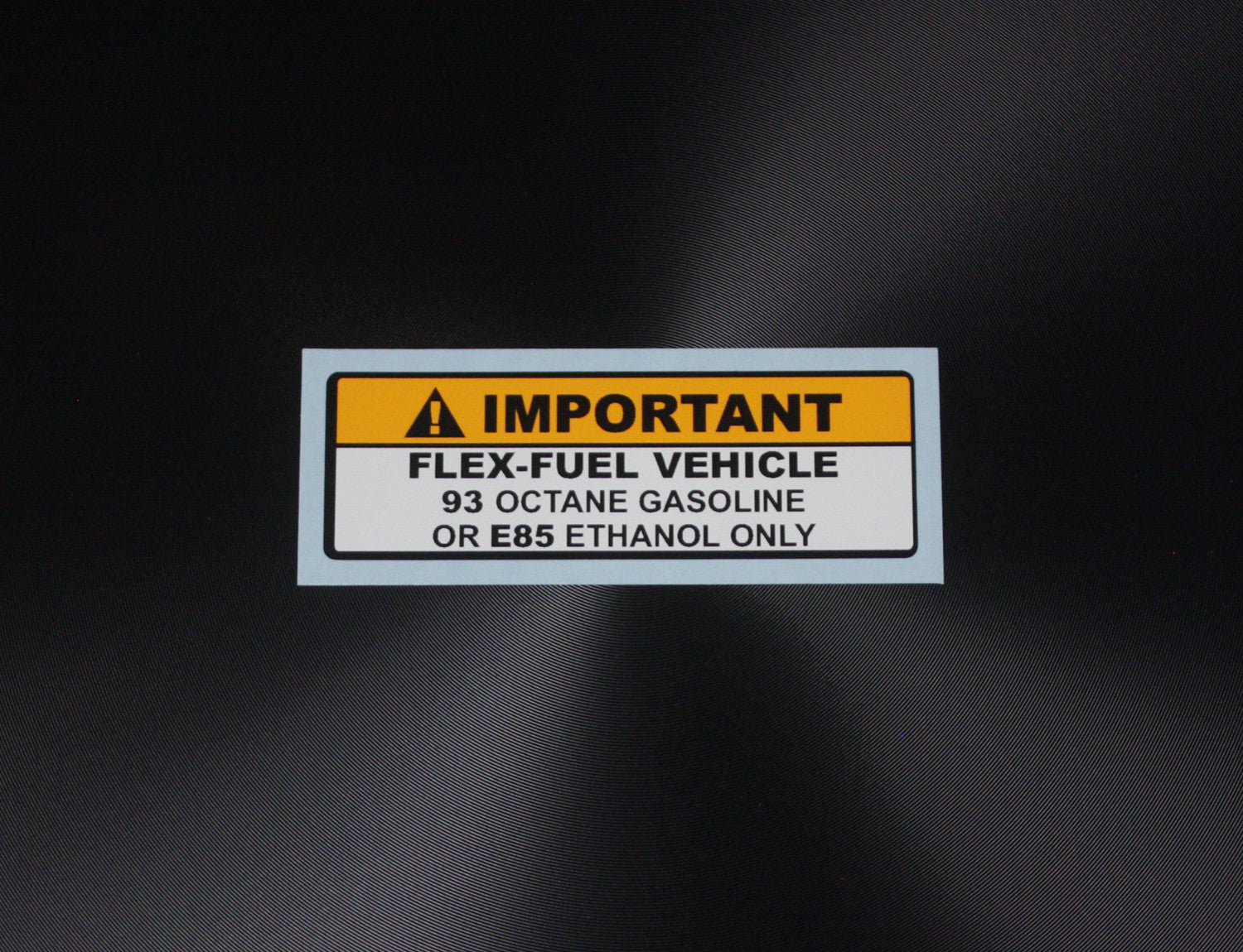 Car Decal / Sticker - 93 Octane or E85 Ethanol Only Flex Fuel Warning Sticker - Hachi Auto